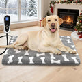 Bestio Dog Heating Pad 28×18 in Upgraded Smart Switch, Added Constant On Function UL&MET Dual Certification Waterproof Heated Dog Cat Bed Anti-bite Wire Rope and Washable Cover - Grey
