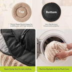 MIXJOY Dog Bed Medium Size Dogs, Washable Medium Dogs Bed with Removable Cover, Cozy Donut Dog Ded Fluffy Plush Faux Fur Pet Bed with Anti-Slip Bottom, 30"x30"x8", Beige