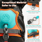 No Pull Dog Harness, 2 in 1 Retractable Harness with Auto-Lock, Reflective Breathable Mesh and Handle, Adjustable Leash Set for Small, Medium,Large Dogs,Cats (Color 1, XL)