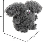 goDog PlayClean Rabbit Squeaky Plush Dog Toy with Odor-Eliminating Essential Oils, Chew Guard Technology - Gray, Large