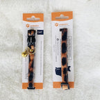 Safety Quick Release Cat Collars,Double Velvet with Bell Available in a Range Colors,Perfect for Your Kitty, Adjustable 20-30 cm (20-30cm, Khkai Lepord)