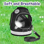 Cat Harness and Leash for Walking, Kitten Escape Proof Harnesses, Adjustable Reflective Puppy Harness with Leashes Set, Easy Adjustable Soft net Breathable Pet Safety Vest Black