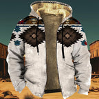 Men's Zip Up Jackets Western Style Ethnic Hoodie Hooded Vintage Long Sleeve Warm Coat Winter Outfits