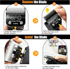 Dog Grooming Clipper Blades Replacement Compatible with Andis Dog Clippers,Most OsterA5, Wahl KM Series Pet Clippers (Black(4FC))