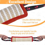Dog Tug Toy Dog Bite Jute Pillow Pull Toy with 2 Strong Handles Perfect for Tug of War, Puppy Interactive Play, Tear Resistant Bite Training Toys for Small Medium Large Dogs (Red Footprint)