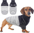 Queenmore Pullover Large Dog Sweater,Classic Turtleneck Warm Pet Sweater with Leash Hole for Dog Girls Boys,Winter Knitwear Clothes for Dachshund,Corgi,French Bulldog(Blue,L)