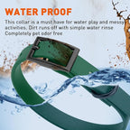 Dogline Biothane Waterproof Dog Collar Strong Coated Nylon Webbing with Black Hardware Odor- Proof for Easy Care Easy to Clean High Performance Fits Small Medium or Large Dogs, Hunter Green