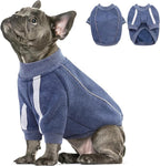 Queenmore Fleece Dog Sweater for Male Dogs, Soft Pullover Dog Sweatshirt with Leash Hole/Reflective Stripes – Cozy Winter Fleece Jacket for Small Medium Large Boy Puppy, Blue L