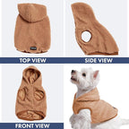Spark Paws Teddy Dog Sweater, Sherpa Vest with Warm Fleece Lining, Winter Coat Suitable for Small Medium Large XL XXL Breeds - Brown - 2XL