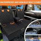 Dog Car Seat Cover for Back Seat Bench Cover, Compatible for Armrest 100% Waterproof & Nonslip Backseat Protector for Pet （Standard）