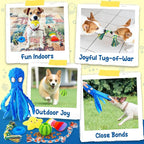 KIPRITII 9-Pack Interactive Puppy Dog Toys for Small Dogs No-Stuffing Squeaky Octopus-Shaped Toy, Cute Plush & Engaging Chew Toys for Puppy Teething to Keep Them Busy