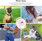 WHIPPY Airtag Leather Dog Collar GPS Tracker Air Tag Puppy Collar Adjustable Soft Leather Padded Dog Collar with Airtag Holder Case for Small Medium Large Dog Pet Backpack,Pink,XS
