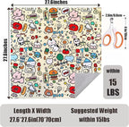 27.6'' Cat Grooming Wrap Cat Wrap for Cutting Nails, Anti-Escape Cat Restraint Wraps for Medicine Nail Clipping Ear Cleaning, Self-Adherent Cat Swaddle Wrap with Nail Clipper - Within 15lbs