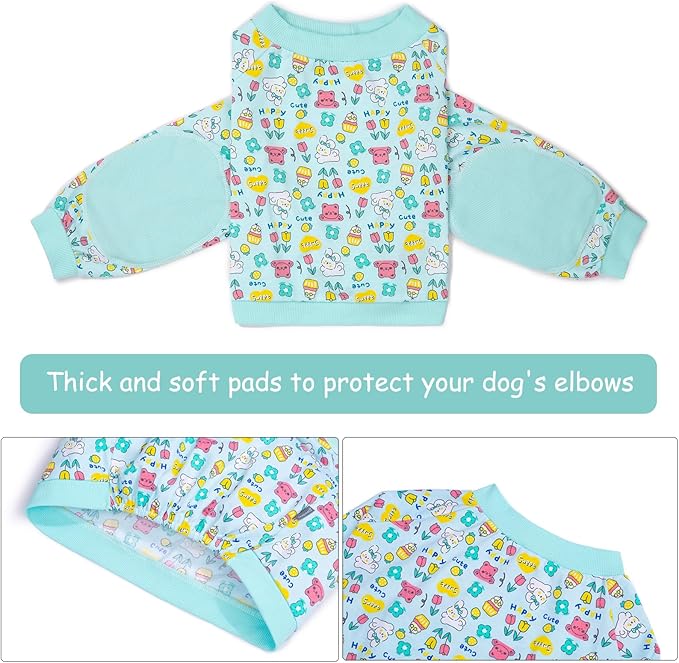 Dog Recovery Shirt for Front Legs, Dog Elbowpads Sleeve Protect Dogs Elbows Arms,Stop Licking Joints After Surgery, Help with Injury Healing Covers The Wound, Cone Alternatives (Blue, XL)