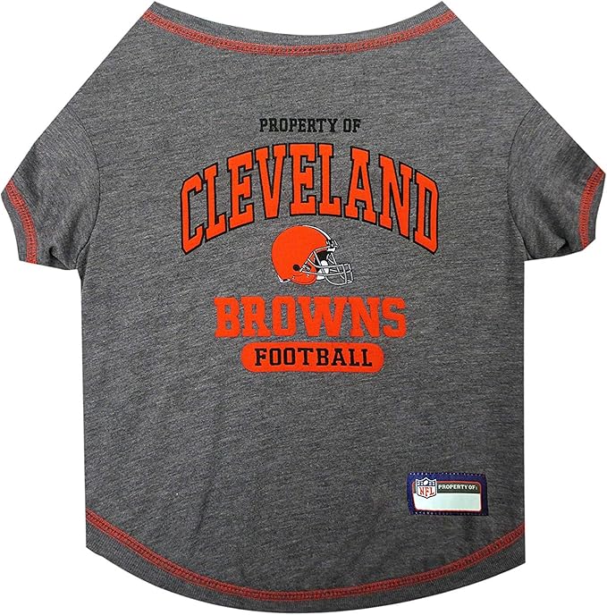 NFL Cleveland Browns Dog T-shirt Large. - Licensed Shirt for Pets Team Colored with Team Logos- Premium Stretchable Materials for the comfort of your Dog & Cat
