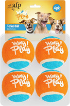 ALL FOR PAWS Tennis Balls Dog Toy, 2.5 Inch Pet Safe Fetch Balls for Dogs 20-60 lbs, Colorful Dog Balls Toys with Super Bounce (4 Pack)