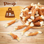 PAWUP Dog Treats Chicken Wrapped Calcium Bone, Dog Chews for Small Dogs, Natural Teeth Clean w/Taurine,12.5 oz