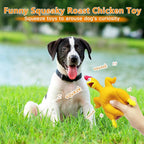 Rubber Chicken Dog Squeaky Toys, Durable Latex Chew Toys for Small Medium Large Size Dogs, Teething Puppy Dogs (3 Pack)