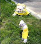Dog Raincoat Waterproof, Adjustable Reflective Hooded Dog Rain Poncho with Leash Hole for Small Medium Large Dogs (Yellow, Small)