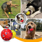 Petcare 2 Pack Dog Balls Toys for Aggressive Chewers Indestructible Tennis Balls for Medium Large Dogs Water Toy Chew Ball Tough Durable Big Dog Toys Bouncing Ball for Dogs to Fetch, Yellow+Red