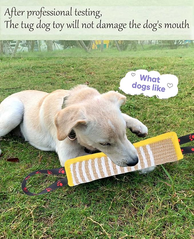Clysoru Dog Tug Toy Jute Bite Pillow Training Equipment for Puppy to Large Dogs Interactive
