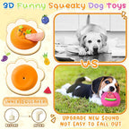 Hungdao 10 Pack Dog Squeaky Toys Soft Latex Squeaky Dog Toys Small Squeaky Balls Interactive Pet Chewing Toys for Puppy Training Interactive Fetch Play Supplies (Fruit)