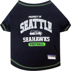 NFL Seattle Seahawks Dog T-shirt X-Small. - Licensed Shirt for Pets Team Colored with Team Logos- Premium Stretchable Materials for the comfort of your Dog & Cat