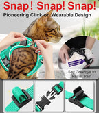 Cat Harness and Leash for Walking Escape Proof Soft Adjustable Cat Leash Breathable Comfortable Vest Easy to Wear Kitten Harness for Outdoor Travel Emerald M