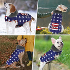 Dog Coat, Waterproof Dog Winter Jacket with Pocket, Reflective Adjustable Pet Snow Vest, Warm Cozy Fleece Sweater for Small Medium Extra Large Dogs - American Flag, L