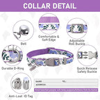 GAMUDA Small Dog Harness Collar and Leash Set, Step in No Chock No Pull Soft Mesh Adjustable Dog Vest Harnesses Plaid Reflective for Dogs Puppy Cats Kitten Rabbit (Purple Flower, XXS)