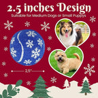 Christmas Dog Balls Toys, 3 Pack 2.5'' Squeaky Tennis Balls for Dogs | Idea Gift for Puppy Birthday & Christmas Decoration & Stocking Stuffers, Small Medium Large Breeds