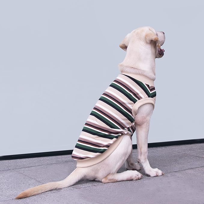 Extra Large Dog T Shirts Clothes Sleeveless Tank Top Vest for Labrador Rottweiler Great Dane, Khaki 8X-Large