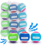 Nobleza Dog Tennis Balls 12 Pack, Durable Bouncy Floatable Squeaky Tennis Balls for Dogs for Fetch & Exercise, Training Interactive Natural Rubber Squeaky Dog Ball for Small Medium Dogs, 2.5in