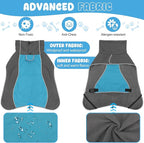 Dog Raincoat, Waterproof Dog Coat with Reflective Straps, Leash Hole & Polar Fleece Lining, Winter Dog Rain Coat for Small, Medium & Large Dogs, Warm, Windproof Dog Vest Jackets