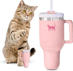 Kitty Cup Catnip Toy - Christmas & Birthday Cat Gift Toy with Catnip & Crinkle, Funny Stocking Stuffer for Girl Indoor Kitten (Pink Peach Dust)