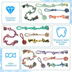 Wettarn 15-Piece Dog Rope Toys - Heavy Duty Cotton, Tough Tug Toys for Aggressive Chewers, Medium to Large Breeds, Puppy Teeth Cleaning, 5 Types