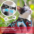 Cat Harness and Leash for Walking Escape Proof Soft Adjustable Cat Leash Breathable Honeycomb Structure Comfortable Vest Easy to Wear Kitten Harness for Outdoor Travel, Honeycomb Red, XS