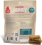 PLATO Pet Treats Jerky Dog Treats - Air-Dried Jerky for Dogs - Delicious, Real Meat Dog Treats - Grain Free - Supports Healthy Digestion - Chicken Jerky with Goat Milk 16oz