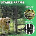 LEMBERI 6x4x6 FT Outdoor Dog Kennel for Large Dogs, Heavy Duty Welded Wire Steel Dog Playpen Fence with Secure Lock, Pet Pen with UV-Resistant Waterproof Roof Cover for Outside