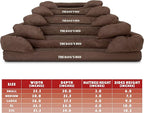 The Dog’s Bed, Large Brown Plush 36x27, Memory Foam, Pain Relief: Arthritis, Hip & Elbow Dysplasia, Post Surgery, Lameness, Supportive, Calming, Waterproof Washable Cover, Veterinary Approved