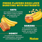 NATOO Dog Treats for Small Dogs & Puppies, Crunchy Biscuits Oats Banana and Honey, Natural Dog Treats, Rich in Omega 6, Prebiotics and Fiber, Antioxidants for Immunity (8oz)