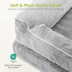 Jumbo Dog Beds for Extra Large Dogs, Orthopedic Dog Bed with Cooling Gel Memory Foam, Waterproof Pet Bed with Removable Washable Cover, 45" Pet Sofa Couch Velvet with Bone Toy, Light Gray