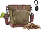 BEAU&FUR Large Dog Treat Pouch with Clicker for Training – 4 Cup Capacity, Built-In Poop Bag Dispenser, Expandable Pocket, Metal Buckle, Large Back Pocket, Ideal Design for Walks and Training – Green
