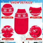 Warm Winter Pink Dog Sweater - Cold Weather Pet Clothes for Small Medium Large Dogs Indoor Outdoor, Soft Classic Knit Puppy Apparel Coat, Red, ML