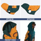 Spark Paws Reversible Dog Sweater, Sherpa Vest with Warm Fleece Lining, Warm Coat for Winter, Suitable for Small Medium, Large, XL XXL Dogs - Orange and Green - M