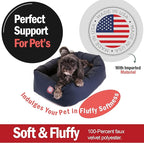 Majestic Pet 24 Inch Bagel Calming Dog Bed Washable – Cozy Soft Round Pet Bed with Spine Support for Dogs to Rest their Head - Fluffy Donut Puppy Bed 24x19x7 (Inch) - Small – Blue