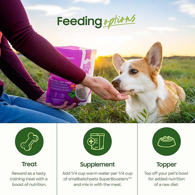 smallbatch Freeze Dried Dog Treats, Superfood Food Topper Lamb Bites for Dogs & Cats, Probiotics, Organic Ingredients, High Protein, Grain Free Healthy Treat or Food Topper, Made in The USA, 7 oz Bag