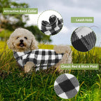 Kama Bridal Dog Spring Autumn Winter Coat Pullover Fleece Vest for Cats & Dogs - Thin Sweater, Black & White Plaid (Black, XXS)
