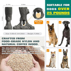 Tree Stump Dog Puzzle Toy for Medium/Large Dogs – Interactive Chew Toy with Frozen Treat Molds & Peanut Butter Grooves, Tree Trunk Bully Stick Holder for Dogs, Fits Various Bully Sticks