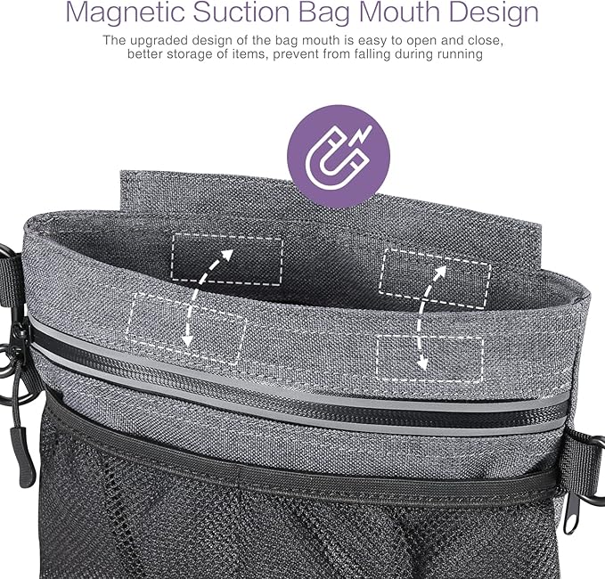 Dog Treat Training Pouch, Portable Dog Treat Bag for Pets, Removable Inner Pocket, Built-in Poop Bag Dispenser